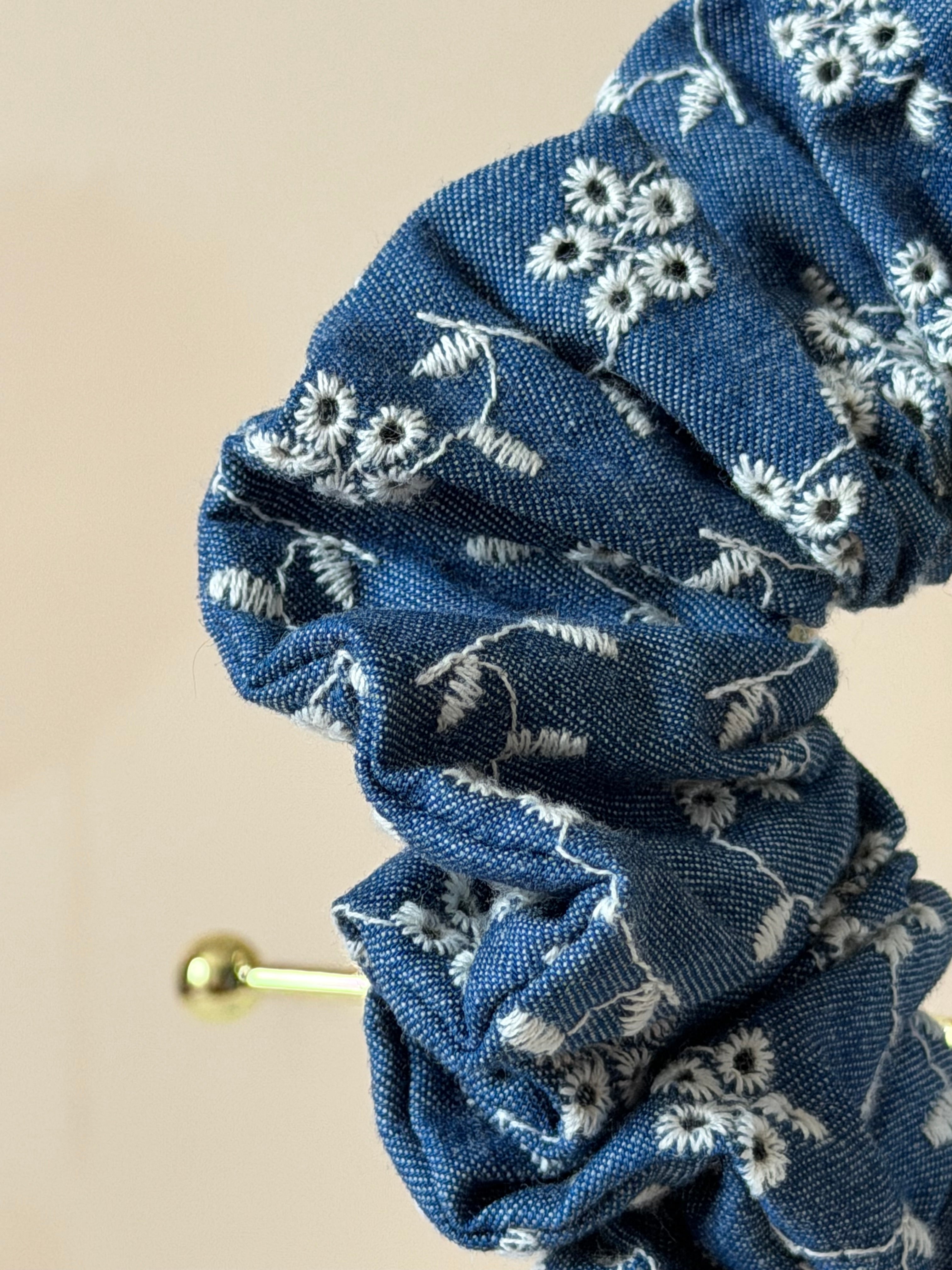 Chouchou - Broderie Anglaise Bleu