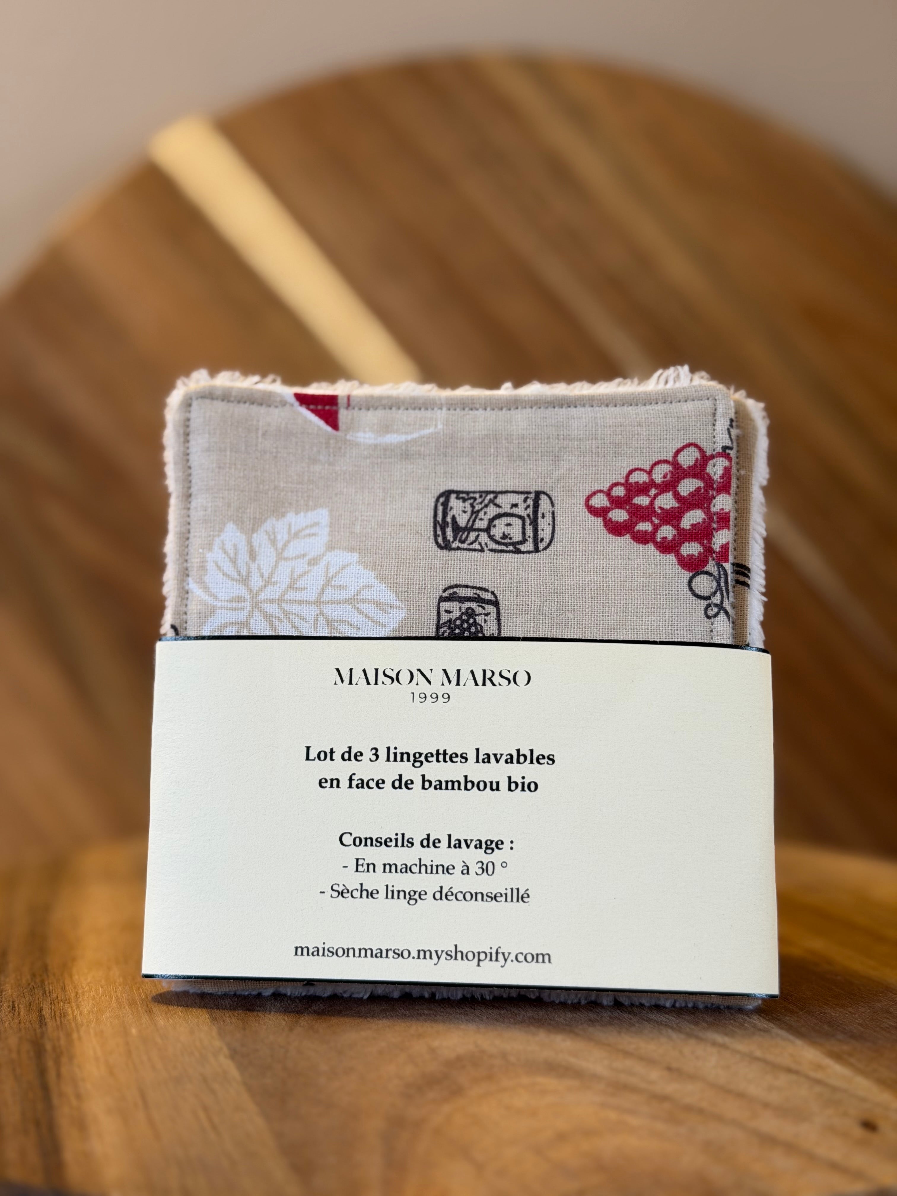 Lot de 3 lingettes lavables - N°3