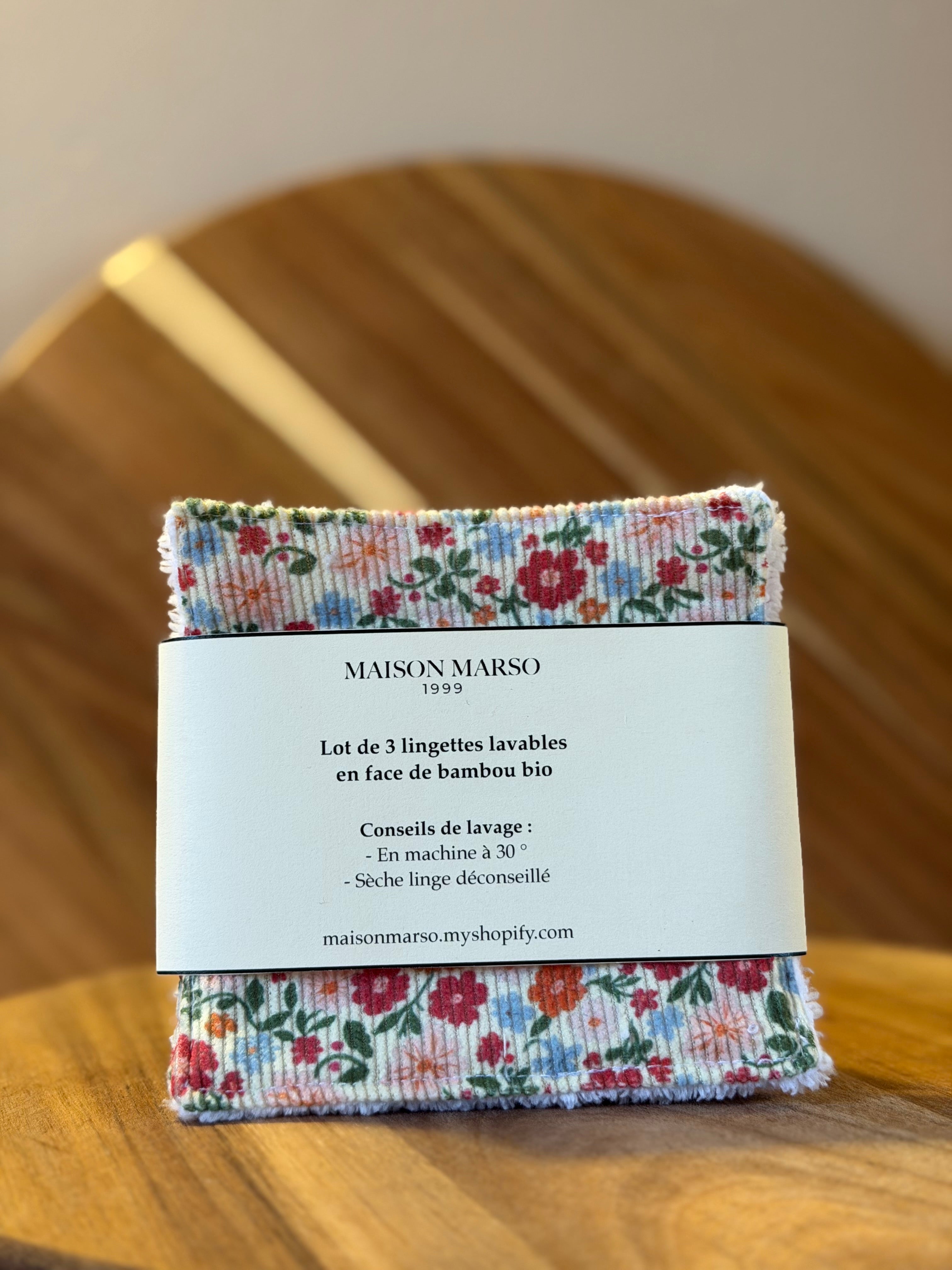 Lot de 3 lingettes lavables - N°9