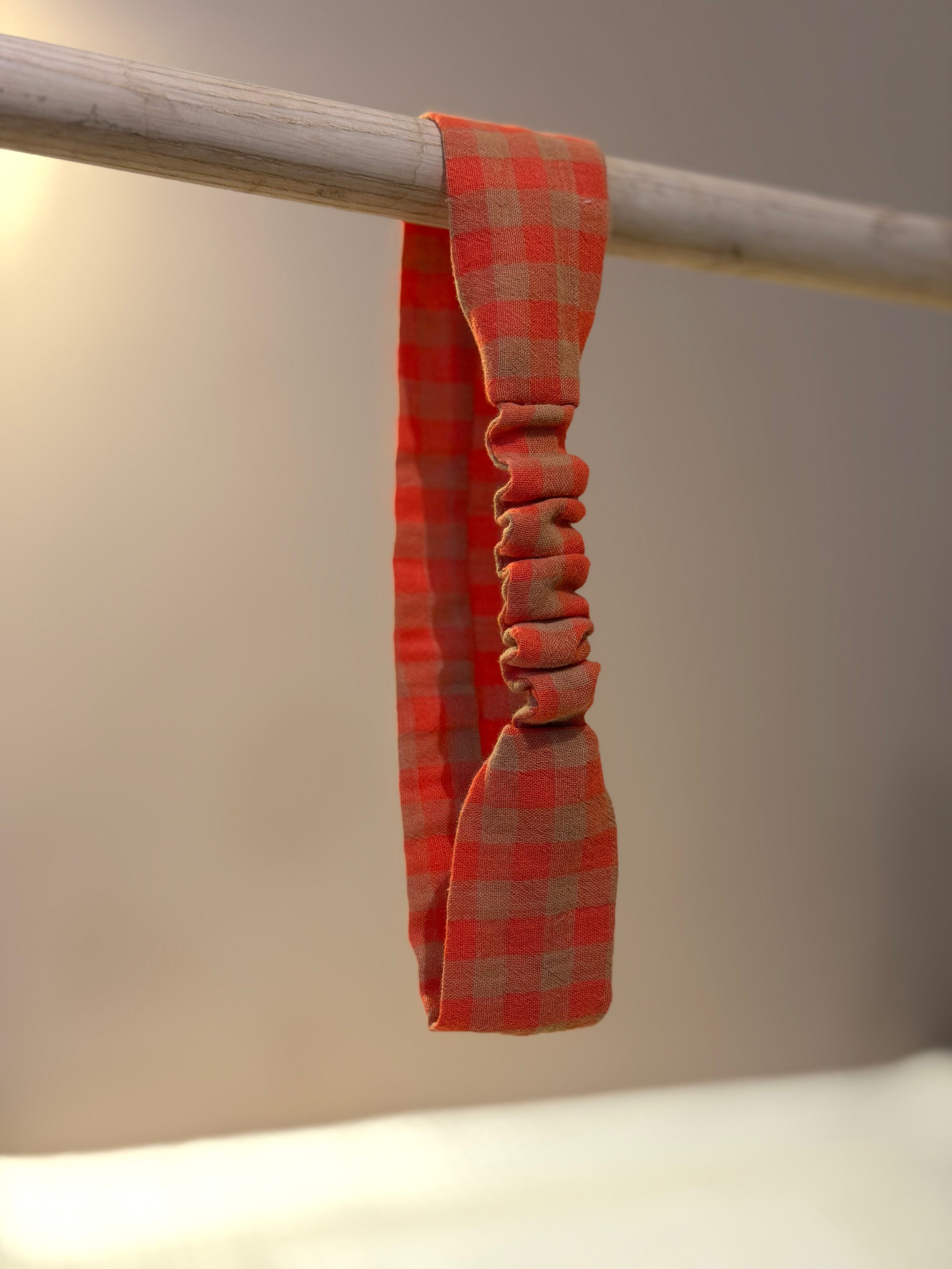 Bandeau vichy orange