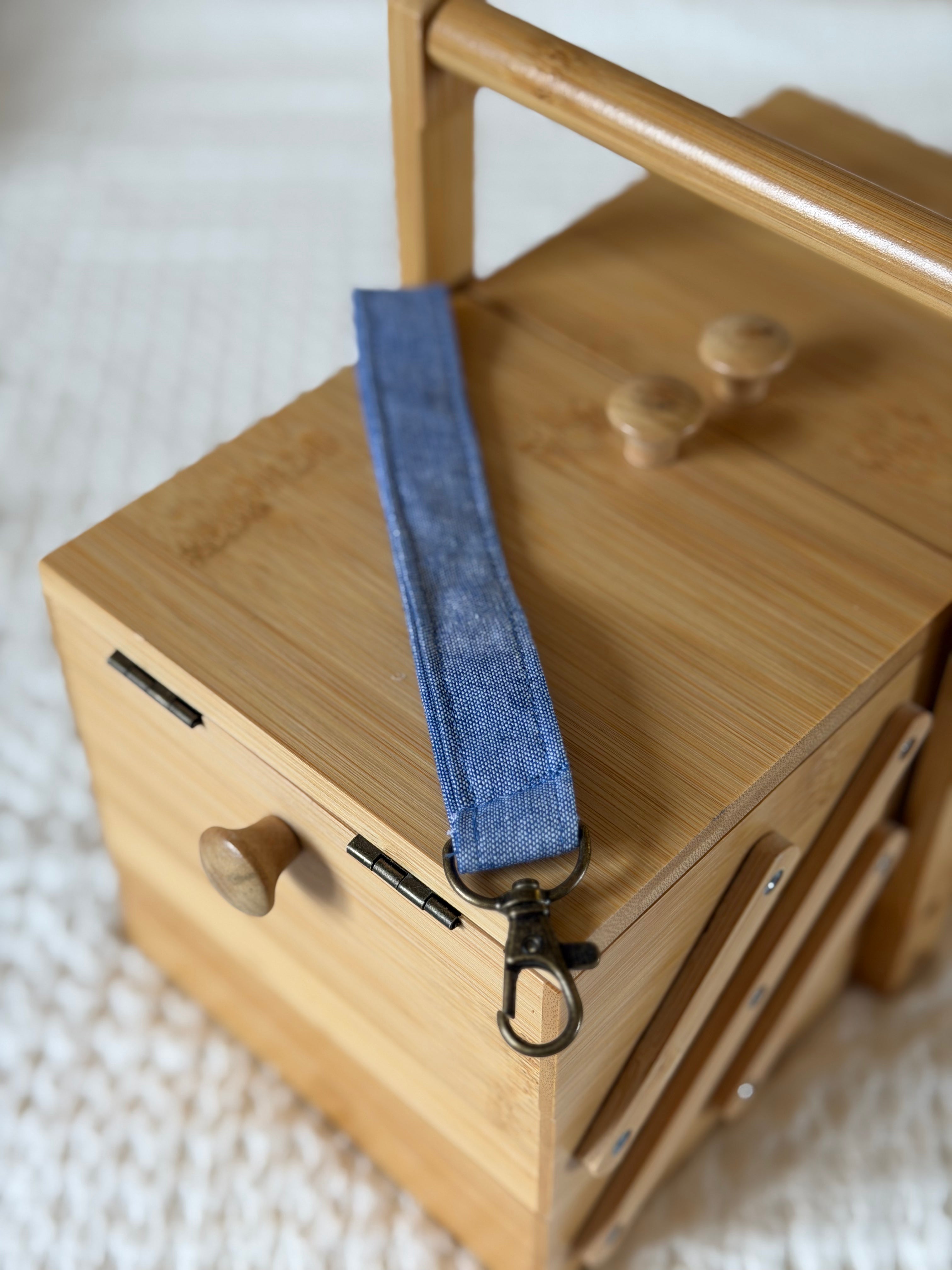Porte-clés - Bleu (fermoir couleur bronze)