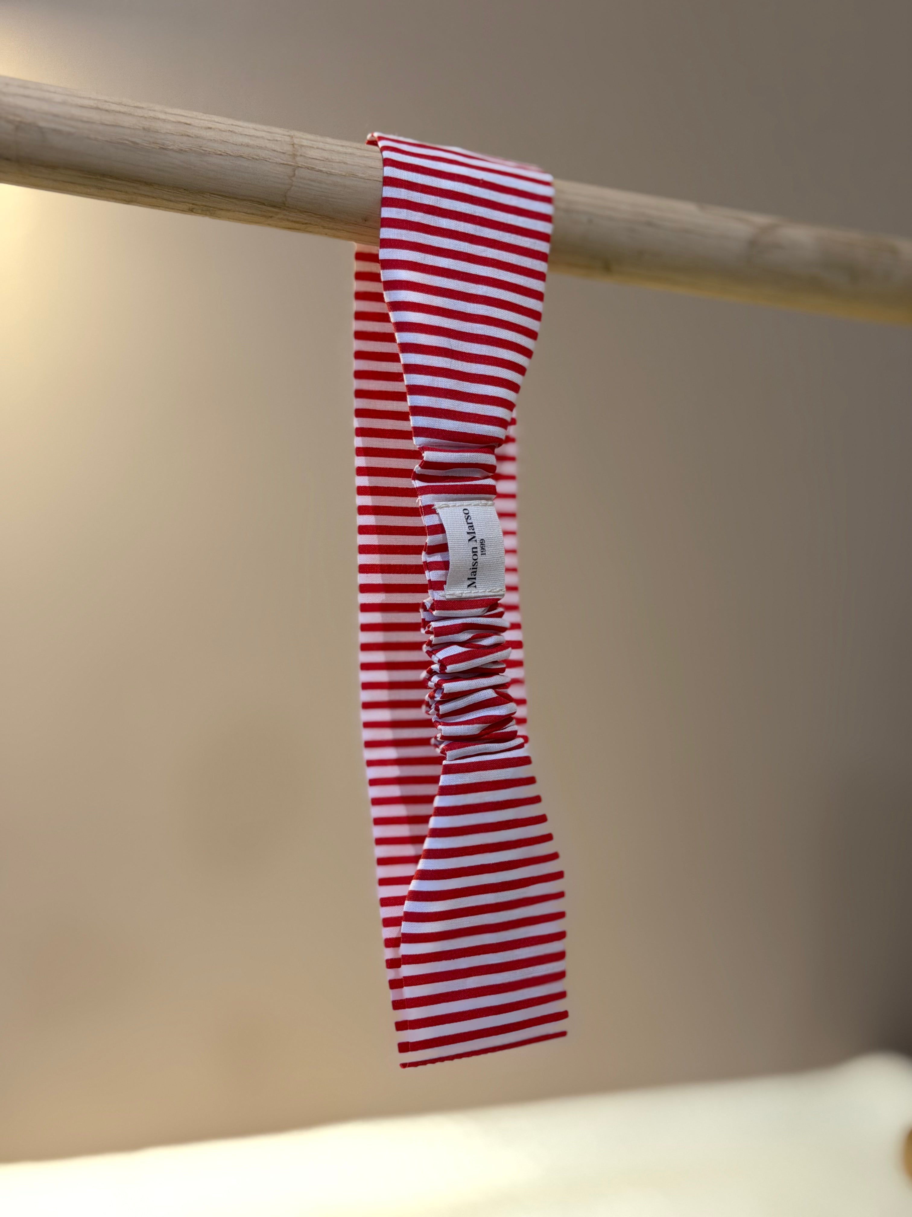 Bandeau à rayure rouge et blanche